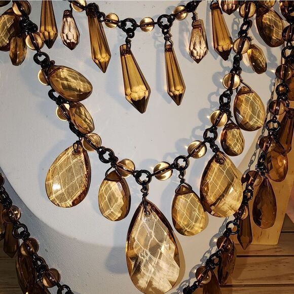 Joan Rivers 3 Row Sparkling Teardrop Necklace 26" NWOT EXCELLENT CONDITION - Picture 2 of 7